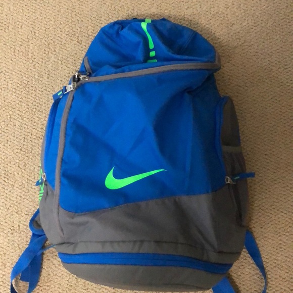 nike elite backpack blue and green